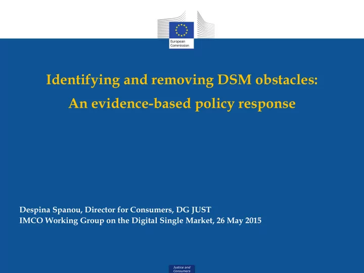 an evidence based policy response