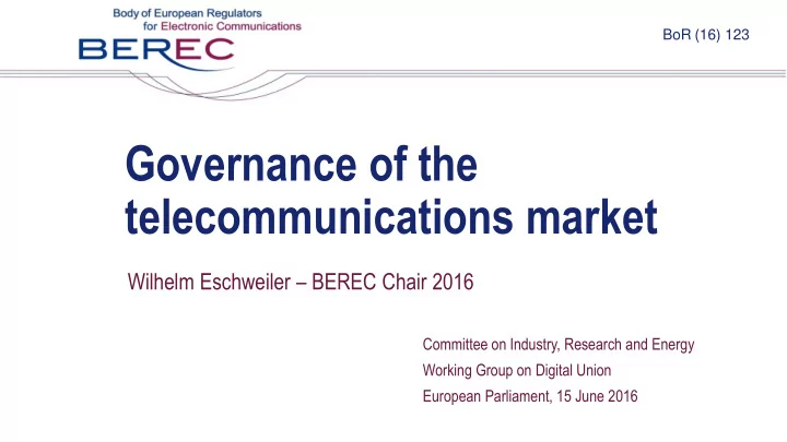 telecommunications market