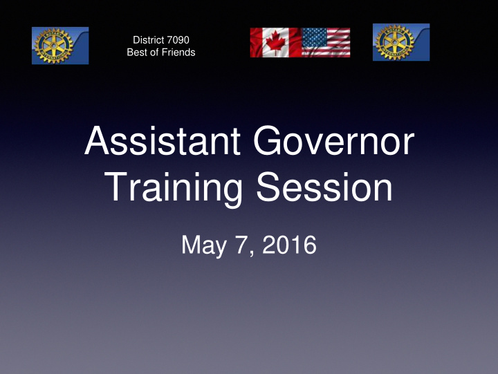 assistant governor training session