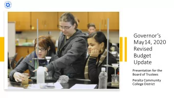Governors  May14, 2020  Revised  Budget  Update  Presentation for the  Board of Trustees