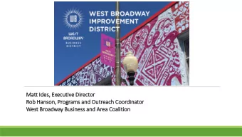 Matt Id  Ides, Executive Di  Director  Rob Han  anson, Programs an  and Outreach Coordin  inator