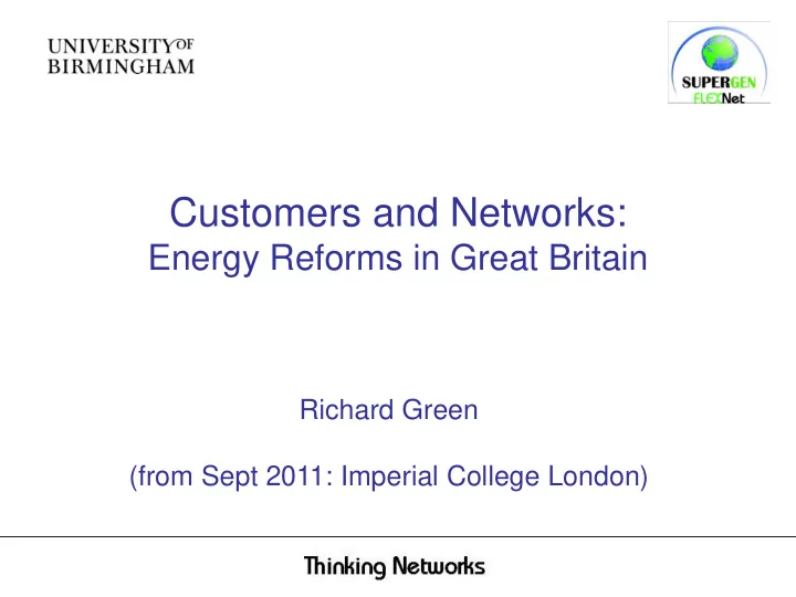 customers and networks
