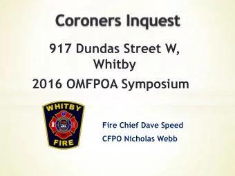 1. Building Description and Background 2. Fire 3. Inquest 4. Challenges 5. Lessons Learned 6.