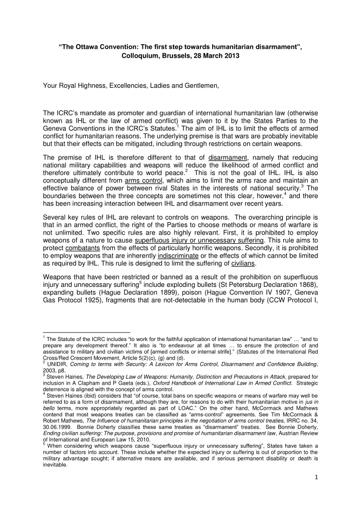 the ottawa convention the first step towards humanitarian