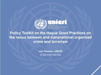 crime and terrorism  Leif Villadsen, UNICRI  26 April 2019, New York  4 REGIONAL MEETINGS  ALGIERS