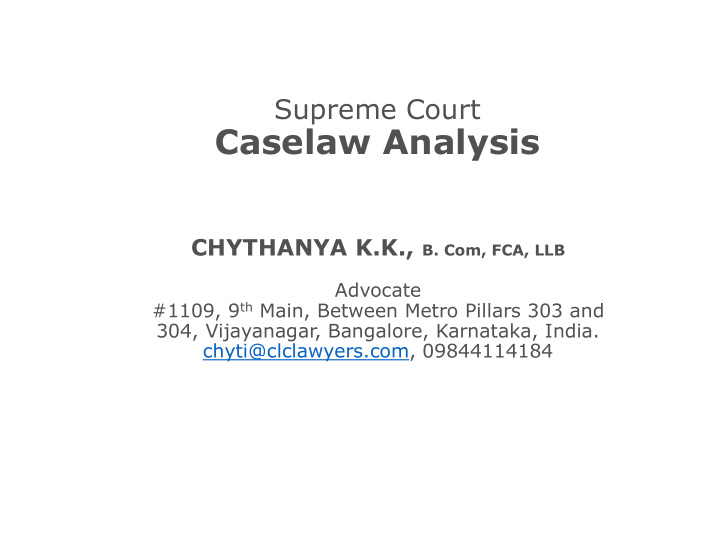 caselaw analysis