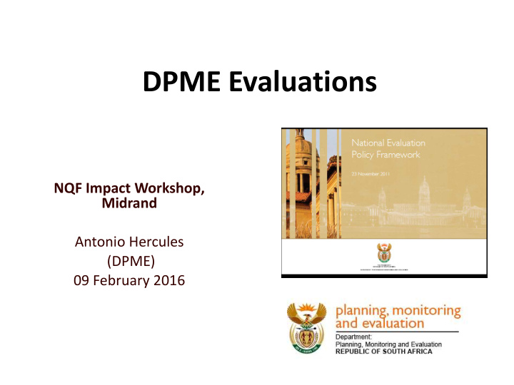 dpme evaluations