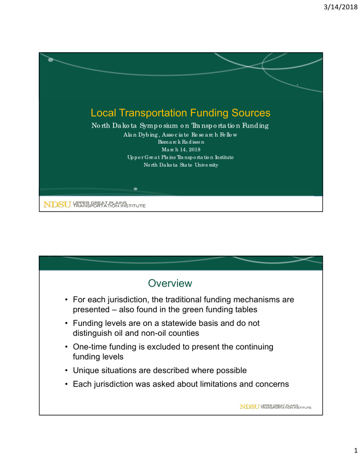 local transportation funding sources