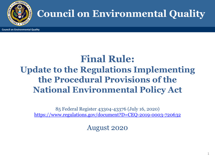 council on environmental quality