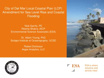 City of Del Mar Local Coastal Plan (LCP)  Amendment for Sea Level Rise and Coastal  Flooding  Nick