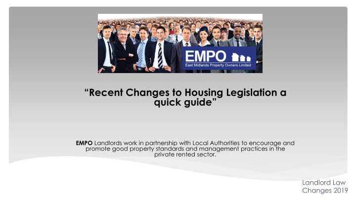 recent changes to housing legislation a