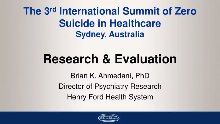 research amp evaluation