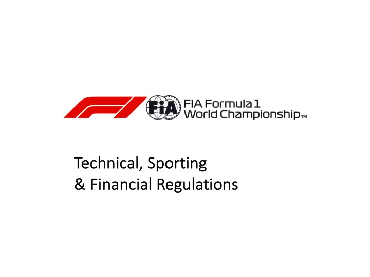 te technical sporting financial regu gulati tion ons