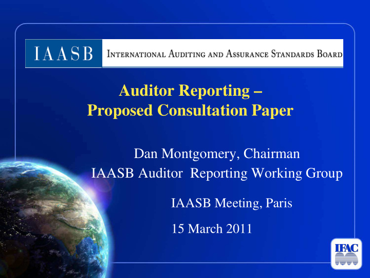 auditor reporting proposed consultation paper