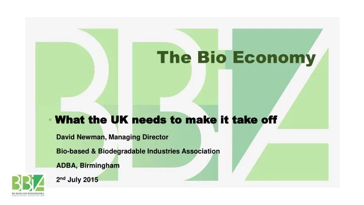 the bio economy