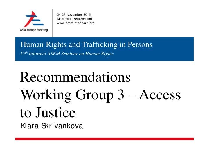 recommendations working group 3 access to justice