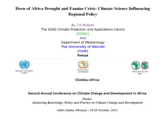Plate: Climatic Disasters in Kenya. Drought impacts 2008 -2009 and 1999-2000.  For semi-nomadic