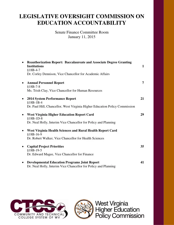 legislative oversight commission on education