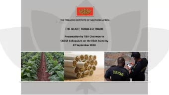 National study on the  illicit trade and its  implications  5 July 2018  TISA SCOPE &amp; MANDATE