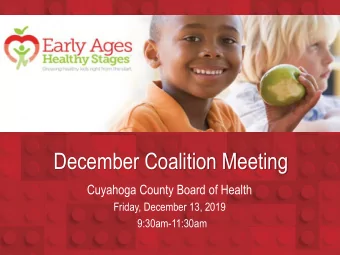 December Coalition Meeting  Cuyahoga County Board of Health  Friday, December 13, 2019