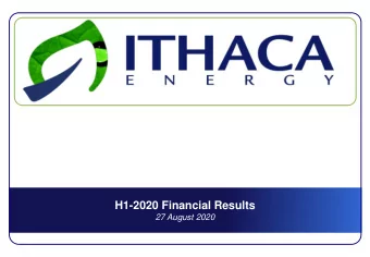 H1-2020 Financial Results  27 August 2020  Cautionary Statement This proprietary presentation