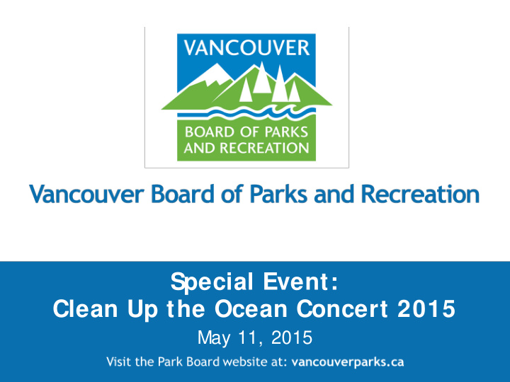 special event clean up the ocean concert 2015