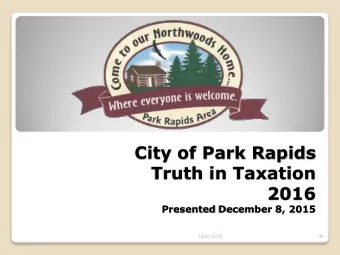 Truth in Taxation  2016  Presented December 8, 2015 #  12/21/2015  Total Funds Overview