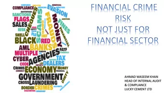 AHMAD WASEEM KHAN  HEAD OF INTERNAL AUDIT  &amp; COMPLIANCE  LUCKY CEMENT LTD  IS NON FINANCIAL