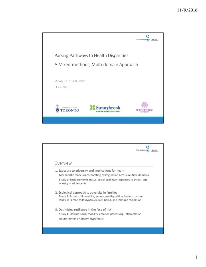 parsing pathways to health disparities a mixed methods