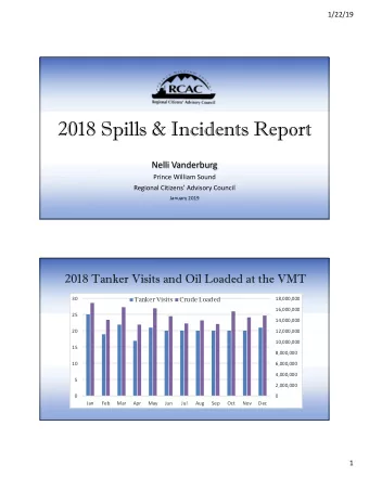 2018 Spills &amp; Incidents Report  Nelli Vanderburg  Prince William Sound  Regional Citizens