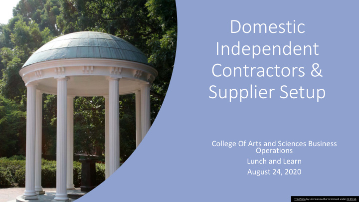 domestic independent contractors supplier setup