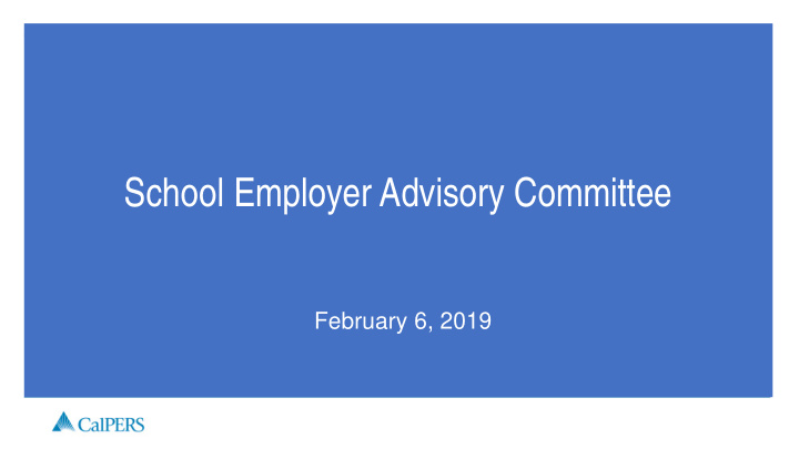 school employer advisory committee