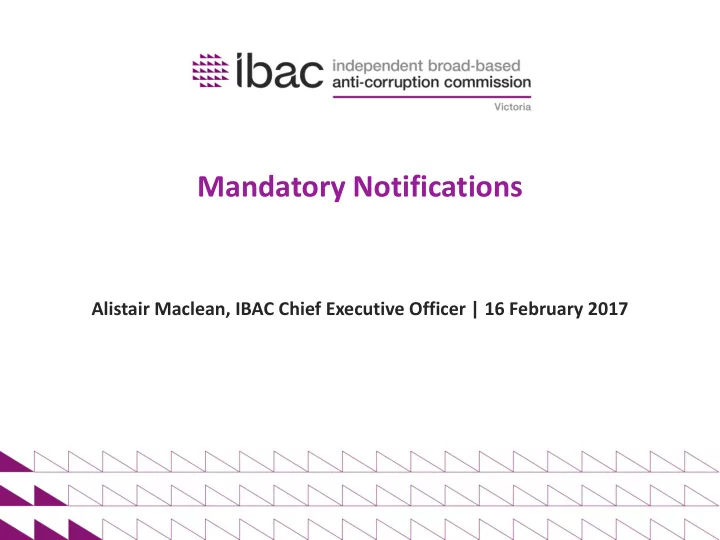 mandatory notifications