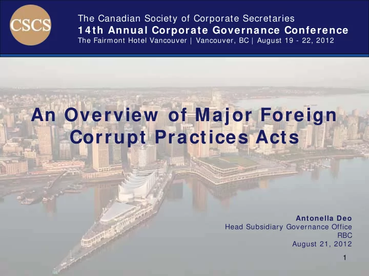 an overview of major foreign corrupt practices acts