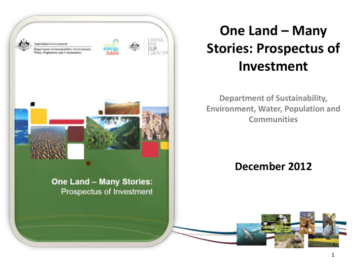 one land many stories prospectus of investment