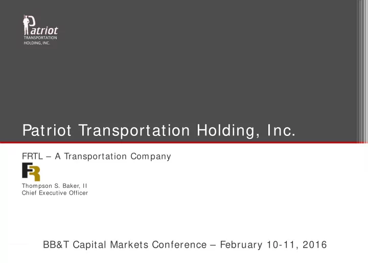 patriot transportation holding inc
