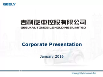Corporate Presentation  January 2016  Sales Performance  Jan. - Dec. 2015  Overall:  509,863 units,