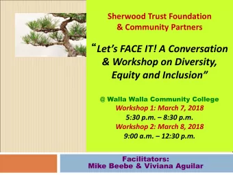 Lets FACE IT! A Conversation  &amp; Workshop on Diversity,  Equity and Inclusion  @ Walla