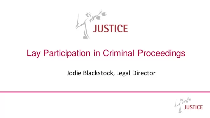 lay participation in criminal proceedings