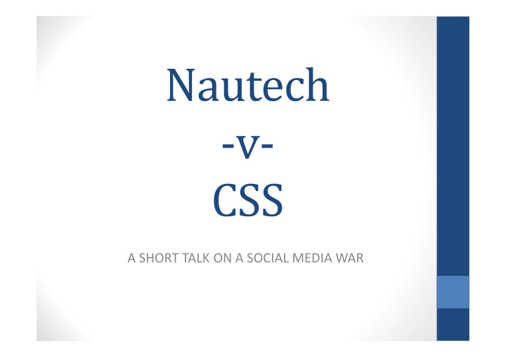 a short talk on a social media war