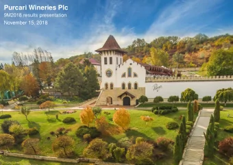 Purcari Wineries Plc  9M2018 results presentation  November 15, 2018  Page 1  Disclaimer THIS