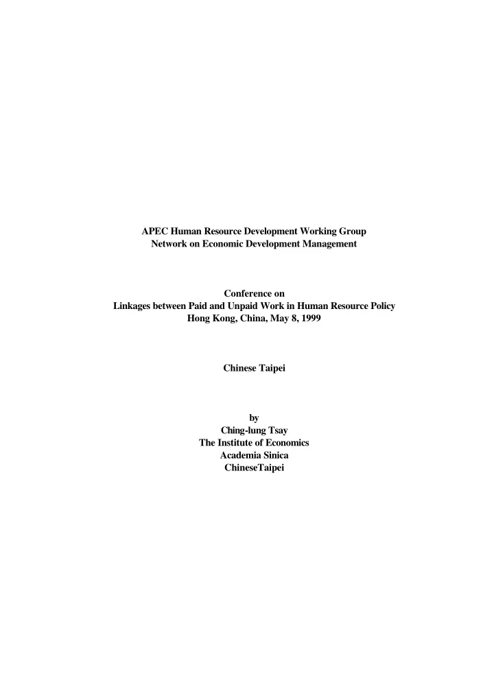 apec human resource development working group network on