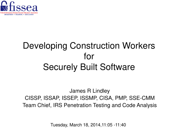 developing construction workers for securely built