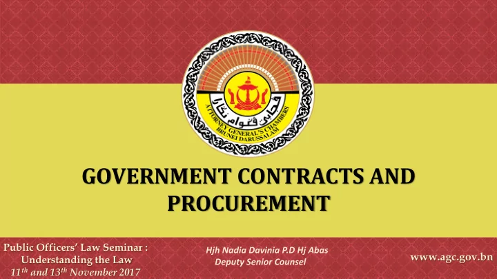 government contracts and procurement