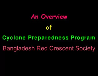 An Overview  of  Cyclone Preparedness Program  Bangladesh Red Crescent Society  Background of CPP: