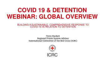 COVID 19 &amp; DETENTION  WEBINAR: GLOBAL OVERVIEW  BUILDING A SUSTAINABLE, COMPREHENSIVE RESPONSE