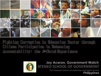 ATENEO SCHOOL OF GOVERNMENT  The Graduate School of Leadership and Public Service  Philippines