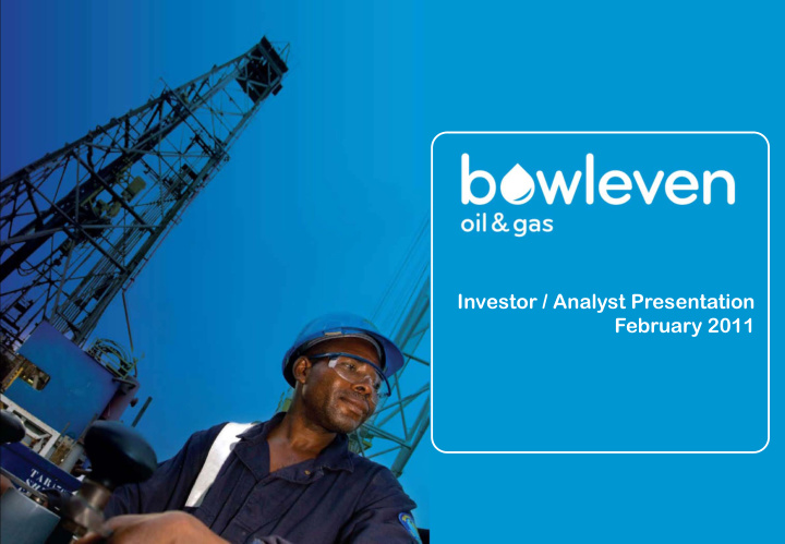 investor analyst presentation february 2011 disclaimer
