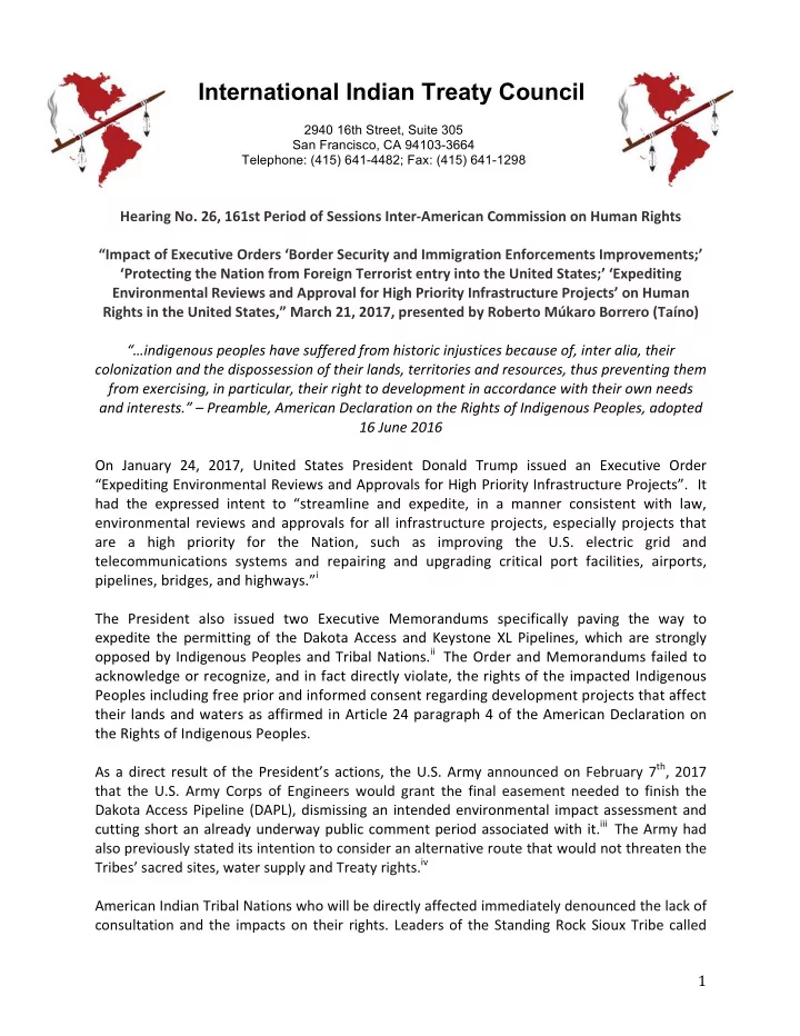 international indian treaty council