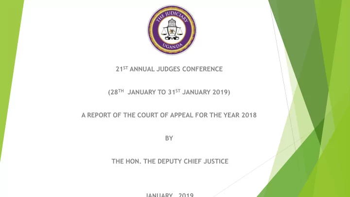 21 st annual judges conference 28 th january to 31 st